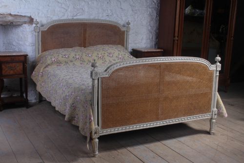 Lovely French King Size Caned Bergere Bed