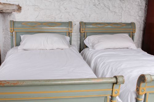 fig 1. Matching pair of painted French Directoire single beds