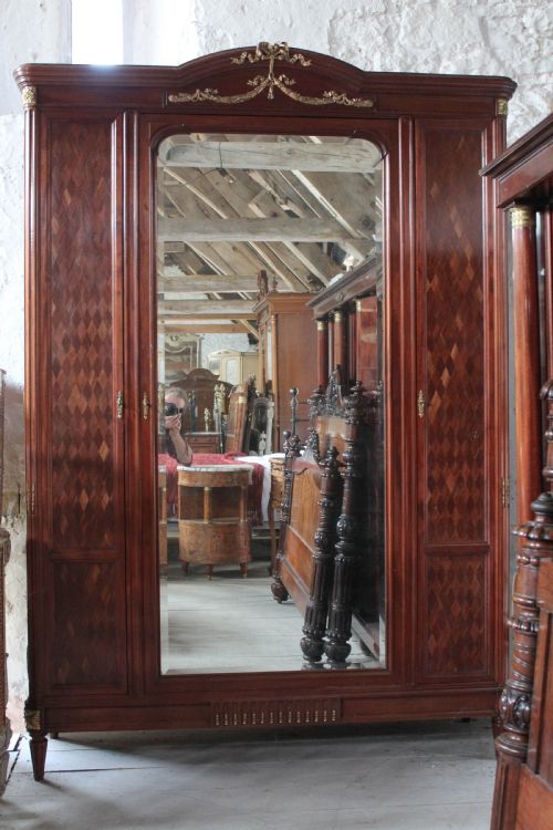 Beautiful Fruit Wood Parquetry Armoire