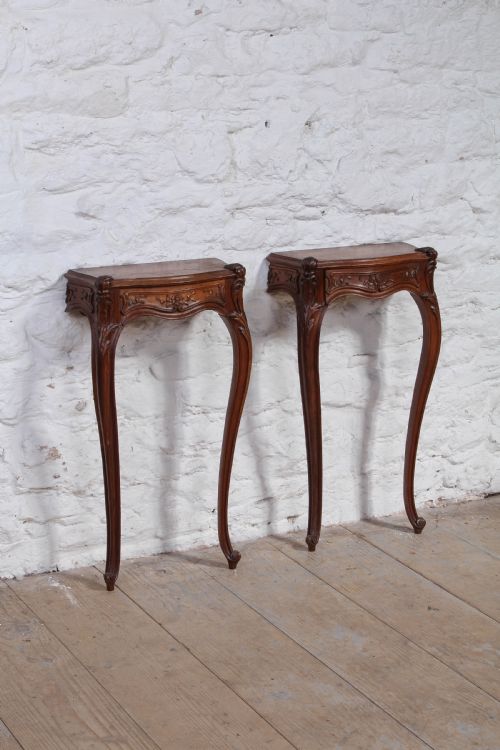 Pretty Pair of Small Console Louis Xv Style Bedsides