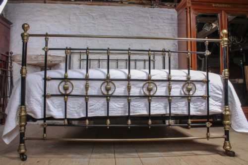 fig 2. Fabulous rare super king size 6Ft Victorian brass and iron bed