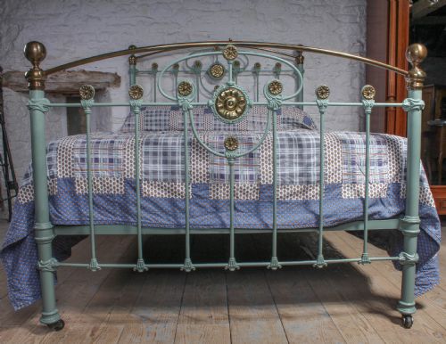 fig 3. Stunning hand finished king size brass and iron bed