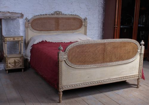 Fabulous French Carved and Caned King Size Bed