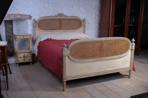 fig 1. Fabulous French carved and caned king size bed