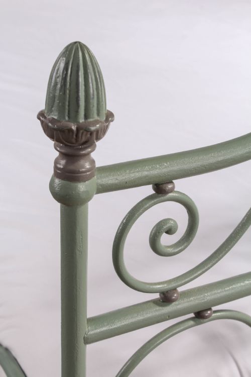 fig 3.  Beautiful and unusual hand forged and painted wrought iron French king size bed 