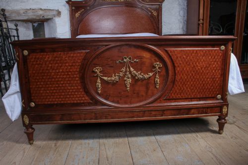 fig 1. Handsome Mahogany and fruit wood king size bed with matching bedsides 