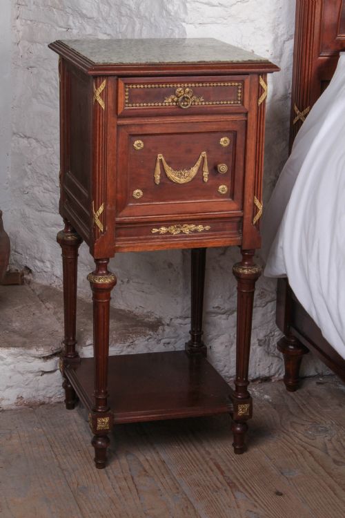 fig 3. Handsome Mahogany and fruit wood king size bed with matching bedsides 