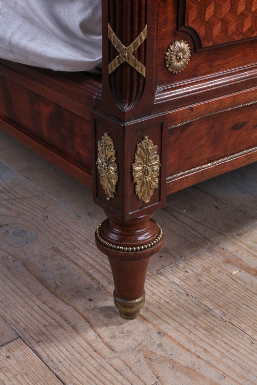 fig 4. Handsome Mahogany and fruit wood king size bed with matching bedsides 