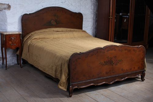 Very Unusual French Leather Upholstered King Size Bed