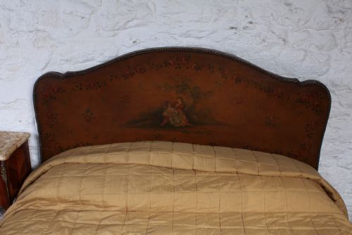 fig 1. Very unusual French leather upholstered king size bed