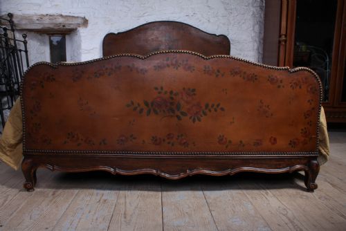 fig 2. Very unusual French leather upholstered king size bed
