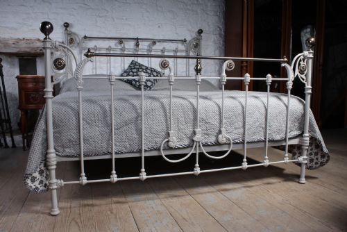 fig 2. Rare super king size 6ft Victorian brass and iron bed