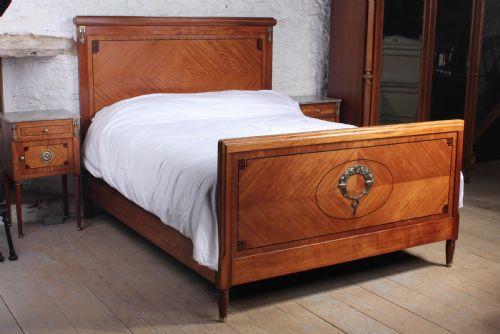 Art Deco De Coene Freres King Size Bed and Matching Bedisdes