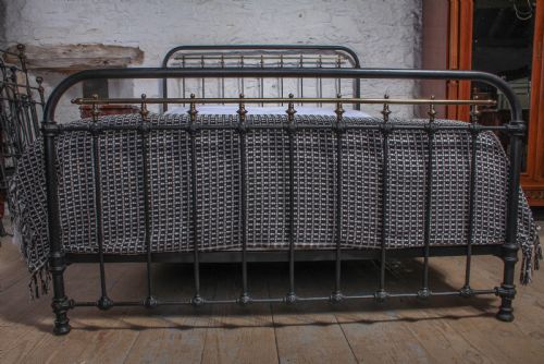 fig 3. Lovely simple king size French iron bed 