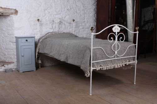 Single Forged Iron and Brass Bed