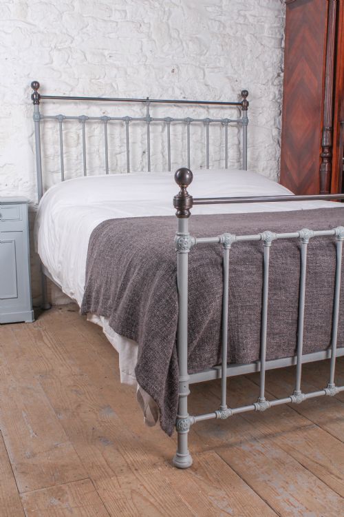 fig 1. Classic Victorian French king size brass and iron bed