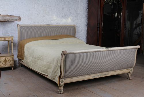 Beautiful Large King Size Newly Upholstered Directoire Style Bed