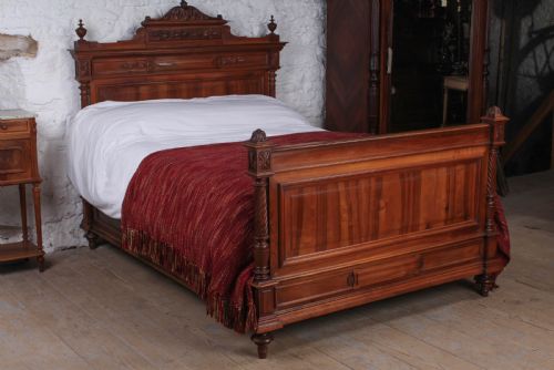 Attractive Empire Style   French Solid Walnut Double Bed