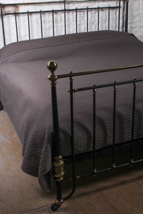 fig 2. Superbly elegant super king size Winfield brass and iron bed