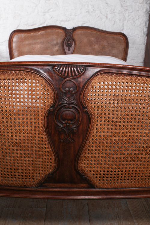 fig 3. Striking Bergere caned corbeille king size bed