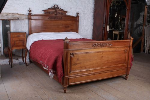 Very Nice Solid Walnut French King Size Bed