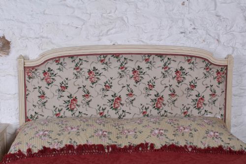 fig 1. Pretty French king size upholstered bed with original fabric