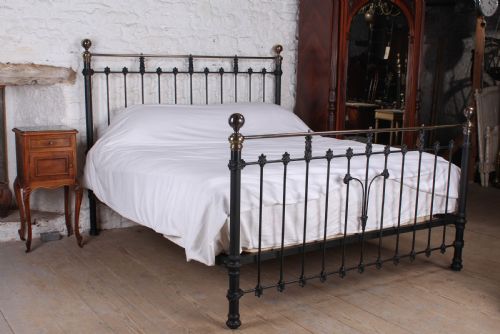 Handsome Classic Victorian Super King Size Black and Brass Bed