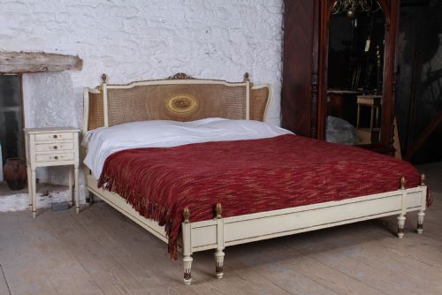 Unique Super King Size Bergere Caned Low End Bed