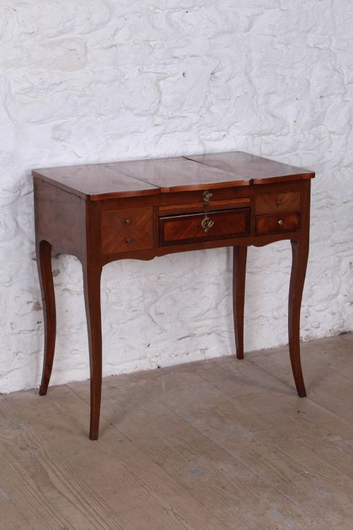 French Walnut Veneer Fold Out Dressing Table.