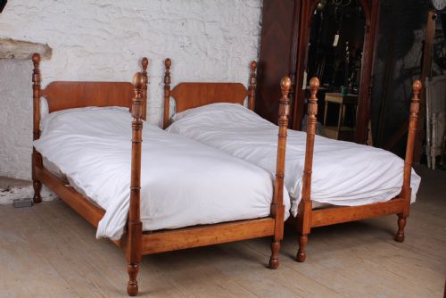 Lovely Rare Pair of Single Colonial Style Beds