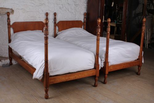 fig 1. Lovely rare pair of single Colonial style beds