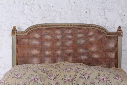 fig 1. Attractive carved caned French double bed