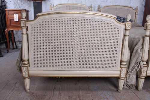 fig 2. Pretty pair of French painted caned single beds