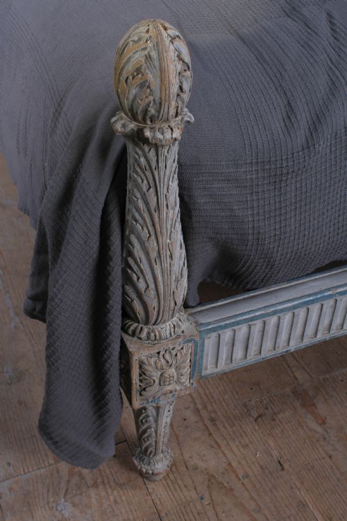 fig 2. Very nice aged paint European king size low end bed