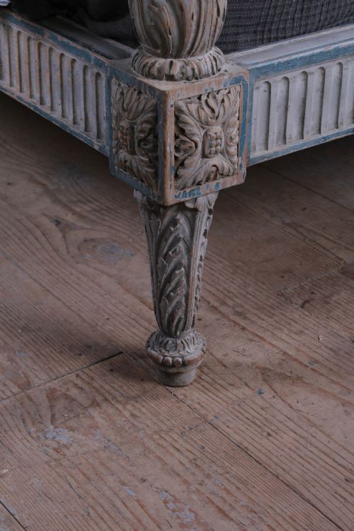 fig 3. Very nice aged paint European king size low end bed