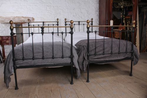 fig 1. Lovely matching pair of classic Victorian single beds