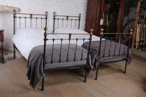 fig 3. Lovely matching pair of classic Victorian single beds