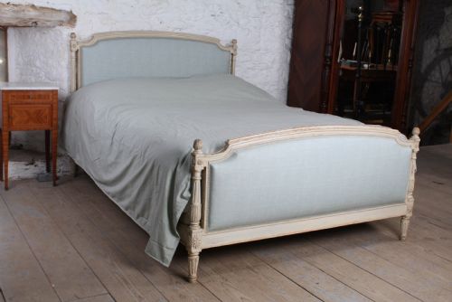 Newly Upholstered French Empire Style King Size Bed