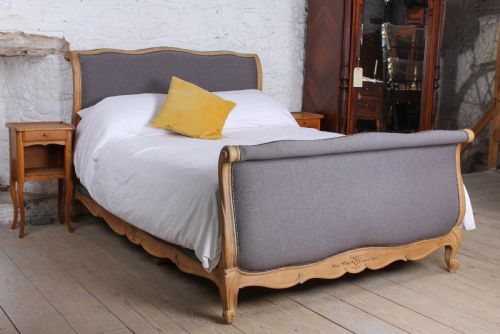 Beautifully Shaped King Size French  Upholstered Bed