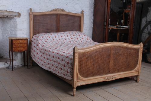 Pretty French Caned Bergere King Size Bed