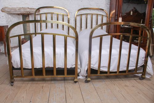 fig 2. Attractive pair of French brass single beds
