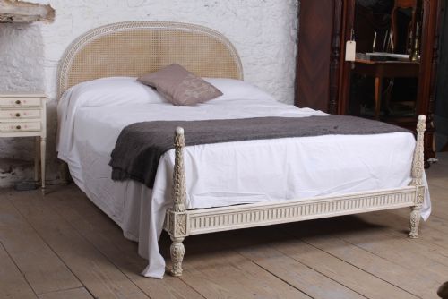 Lovely Carved Frame Caned King Size Bed