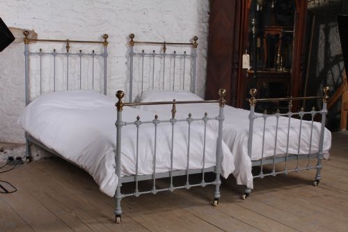 Gorgeous Pair of French Classic Brass and Iron Singles