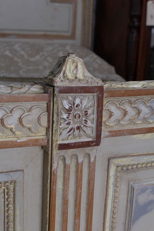 fig 2. Spectacular Empire size original French carved painted joined bed.