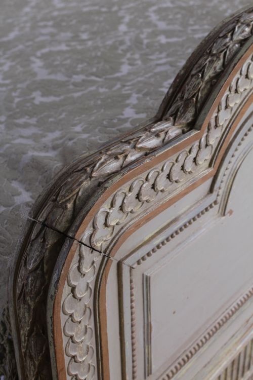 fig 3. Spectacular Empire size original French carved painted joined bed.