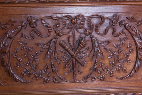 fig 3. The most beautiful French carved solid walnut bedroom suite with king size bed