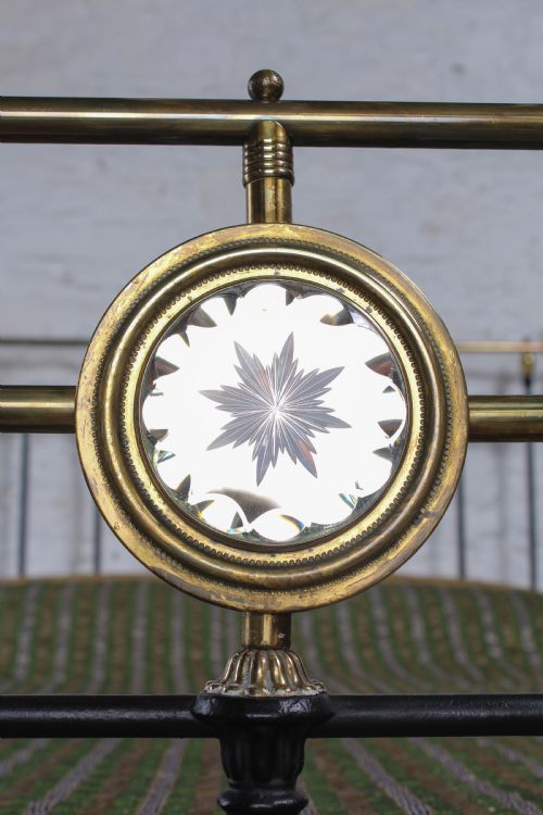 fig 1. Truly magnificent king size Victorian brass and iron bed