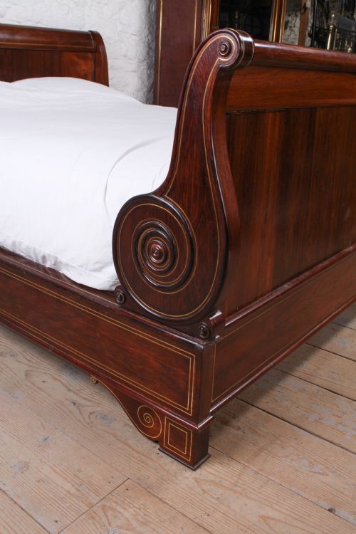 fig 1. Beautiful mahogany king size Lit Bateau bed