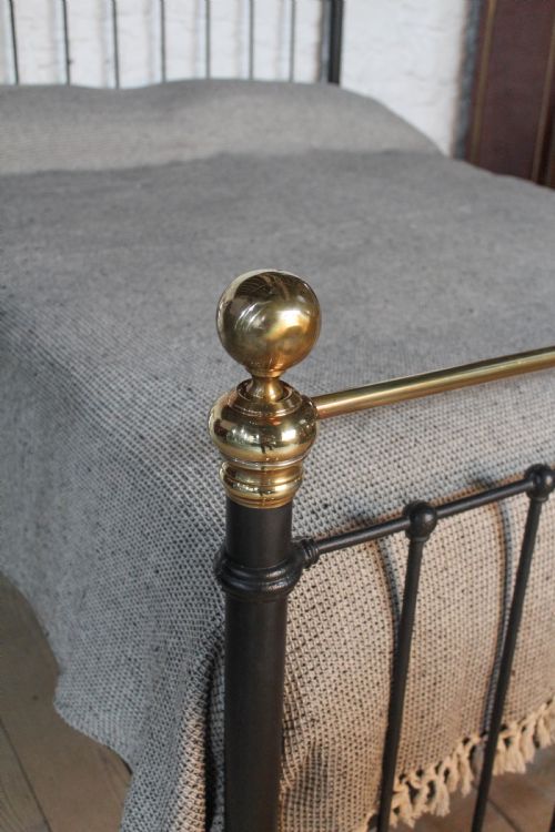 fig 1. Classic Victorian king size black and brass bedstead