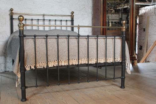 fig 2. Classic Victorian king size black and brass bedstead
